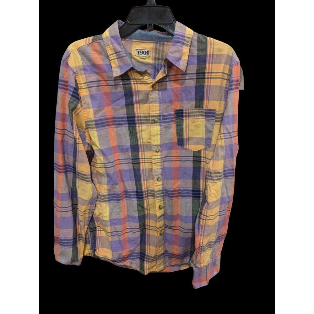 1901 Plaid Button Up Shirt Size Large  Nordstrom Mens‎ Pocket Long Sleeve